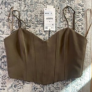 Zara Corset Top - Brown: Size M